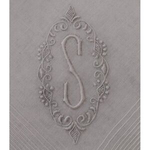 2 VTG Madeira Gentlemens Handkerchief Monogram S Embroidery Lot Unused New